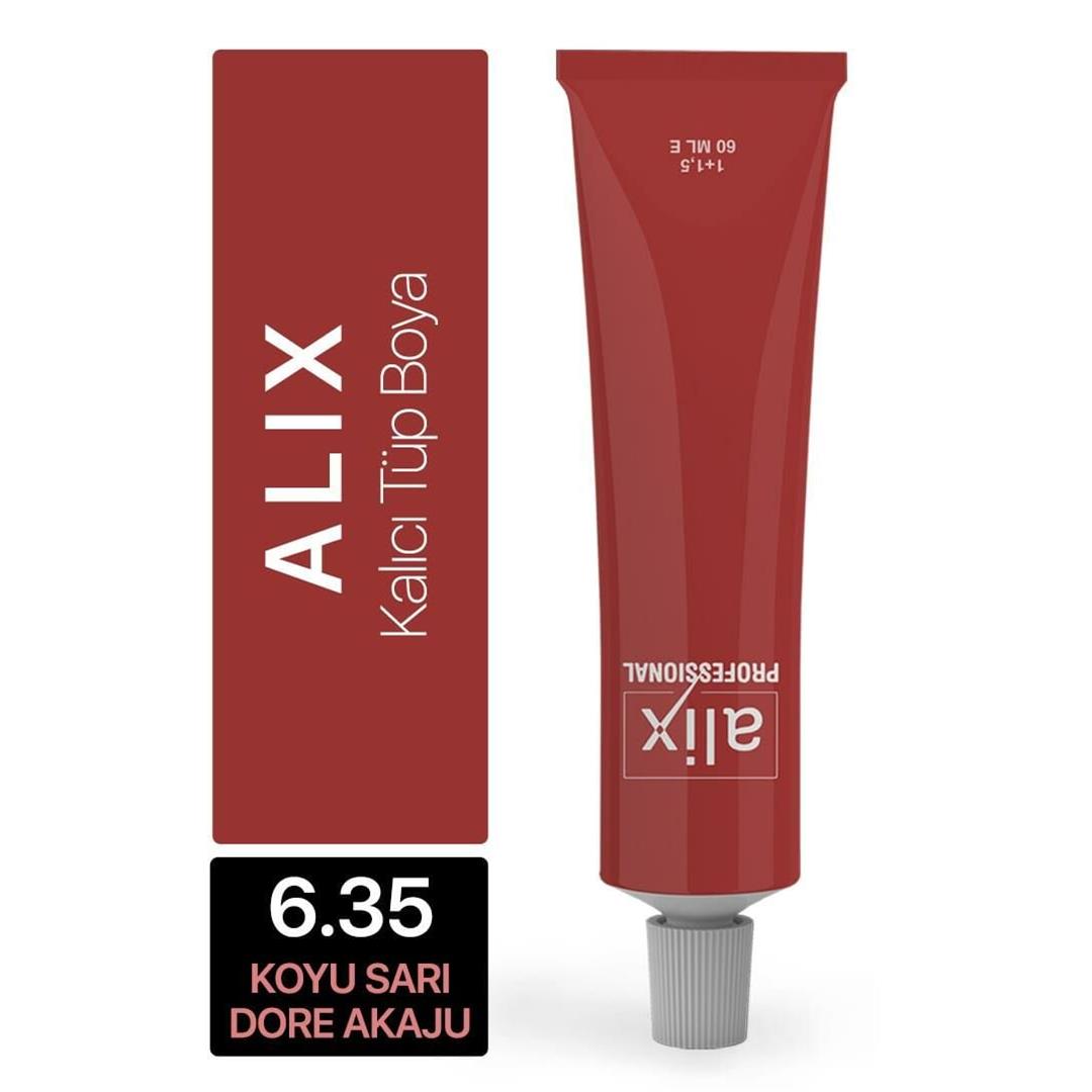 Alix Tüp Saç Boyası 6.35 Koyu Sarı Dore Akaju 60 ml