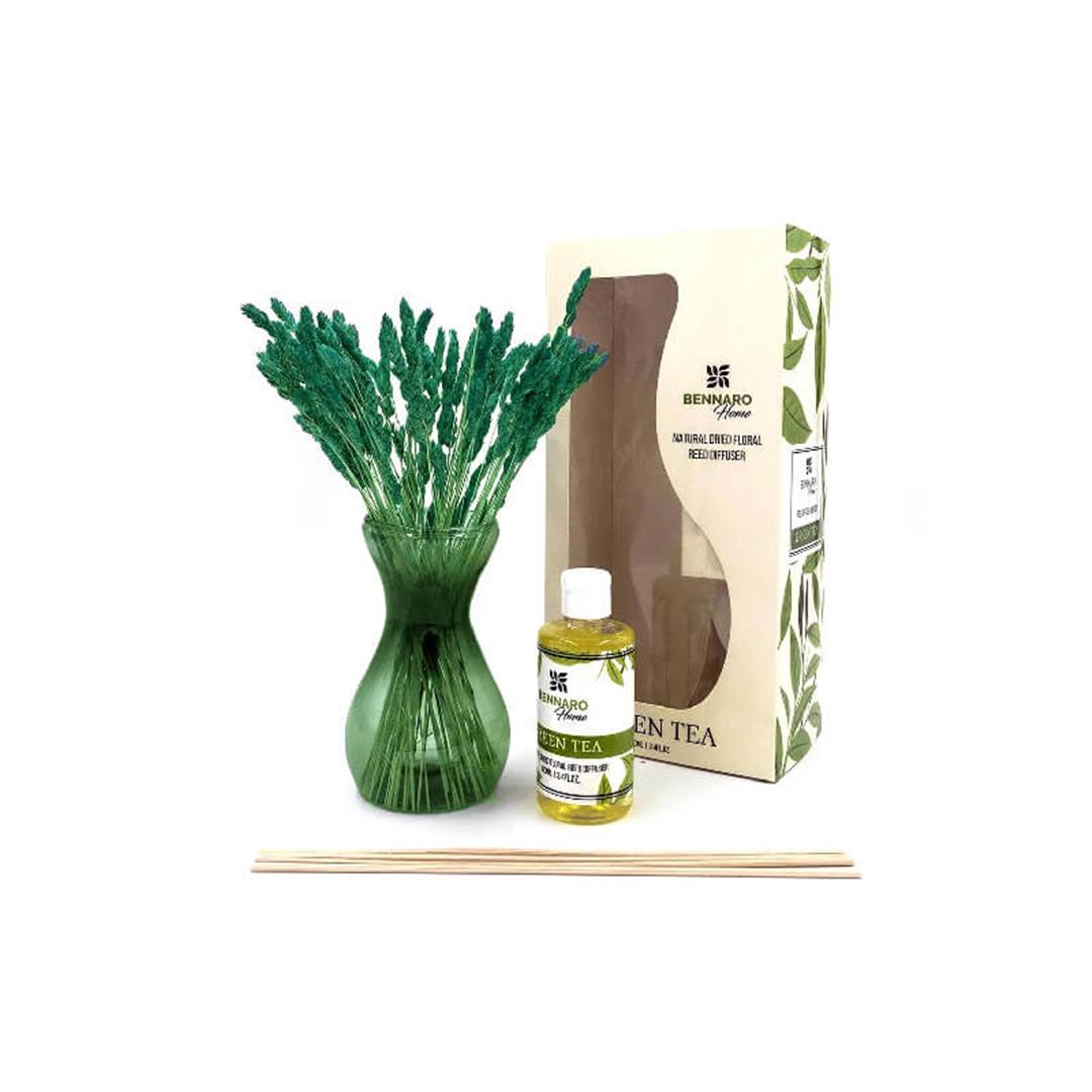 Bennaro Home Green Tea Natural Dried Floral Reed Diffuser 100ML