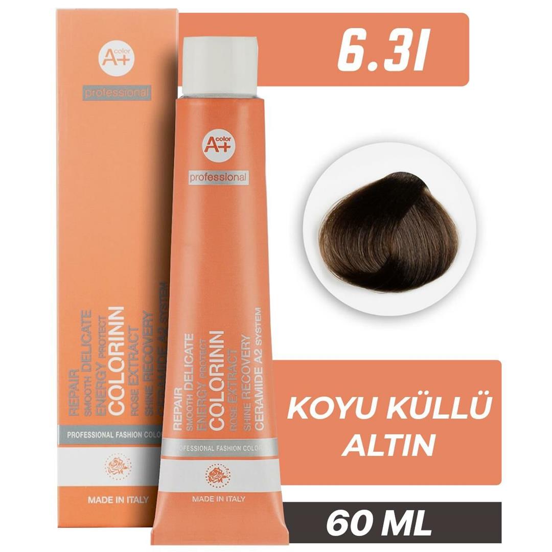 Colorinn Professional Tüp Saç Boyası 6,31 Koyu Küllü Altın 60 ml