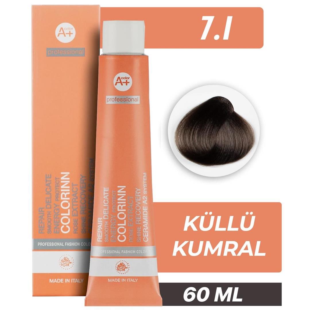 Colorinn Professional Tüp Saç Boyası 7.1 Küllü Kumral 60 ml
