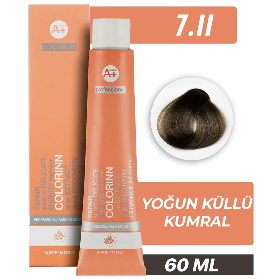 Colorinn Professional Tüp Saç Boyası 7.11 Yoğun Küllü Kumral 60 ml