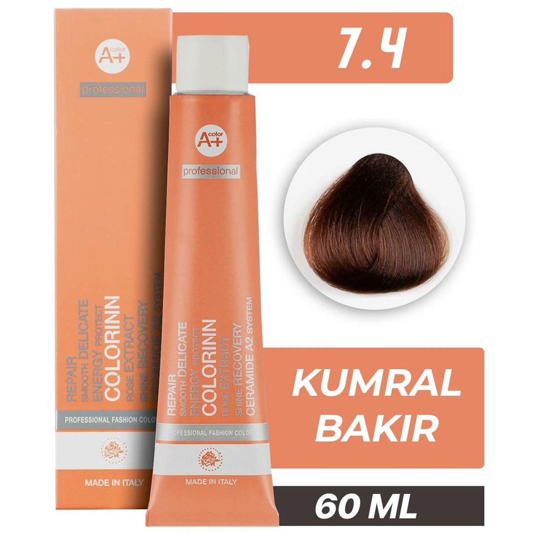 Colorinn Professional Tüp Saç Boyası 7.4 Kumral Bakır 60 ml