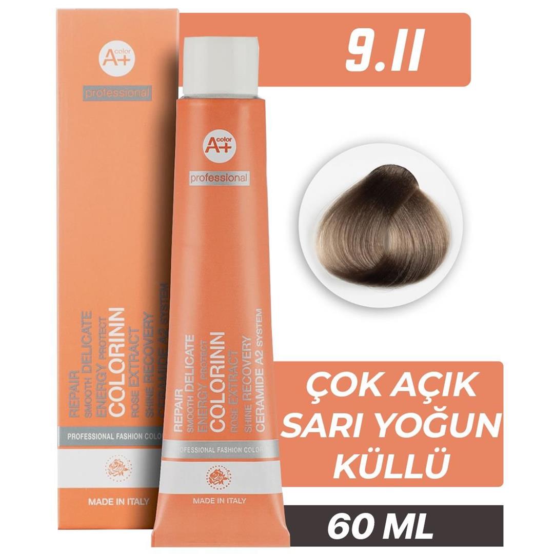 Colorinn Professional Tüp Saç Boyası 9.11 Çok Açık Sarı Yoğun Küllü 60 ml