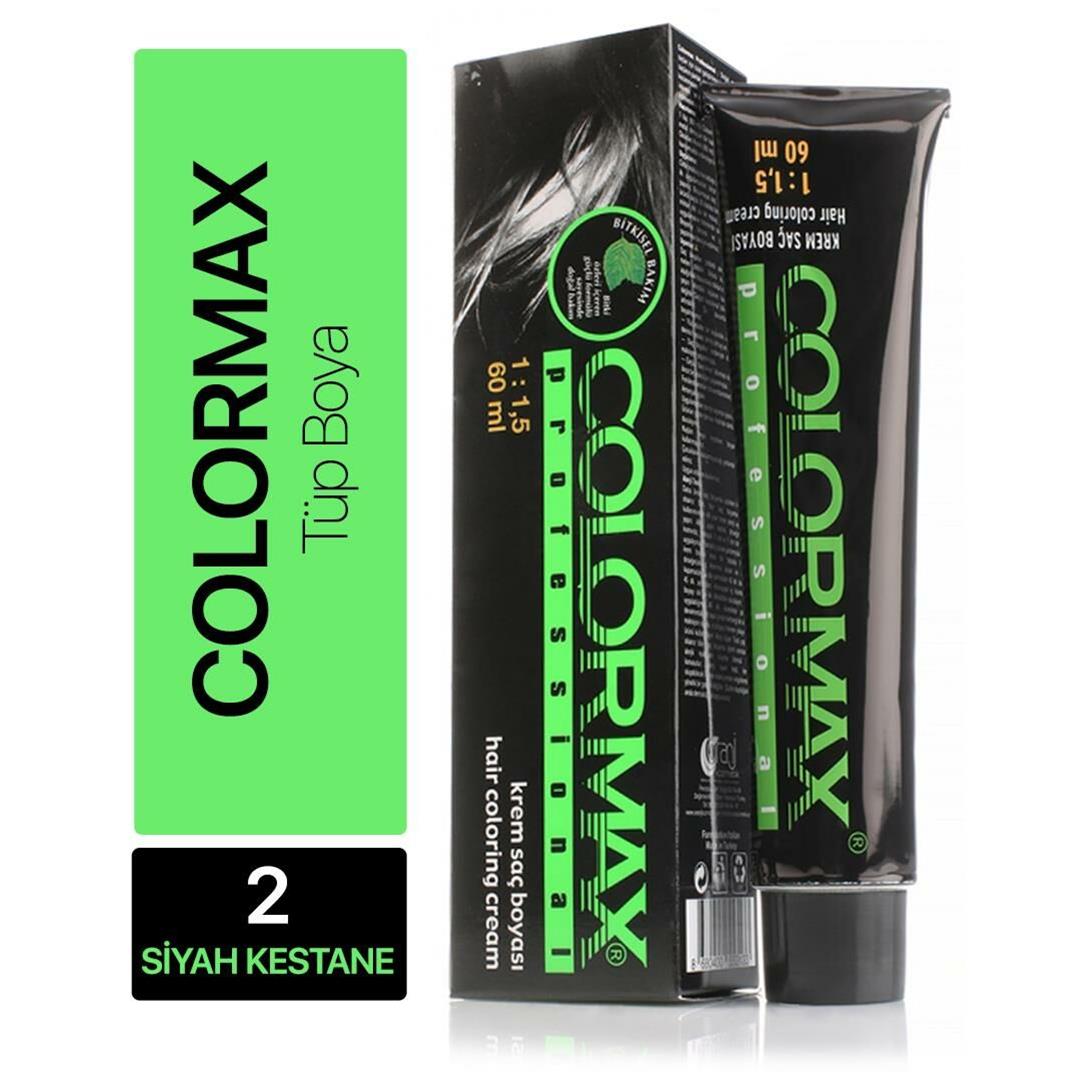 Colormax Tüp Saç Boyası 2 Siyah Kestane 60 ml