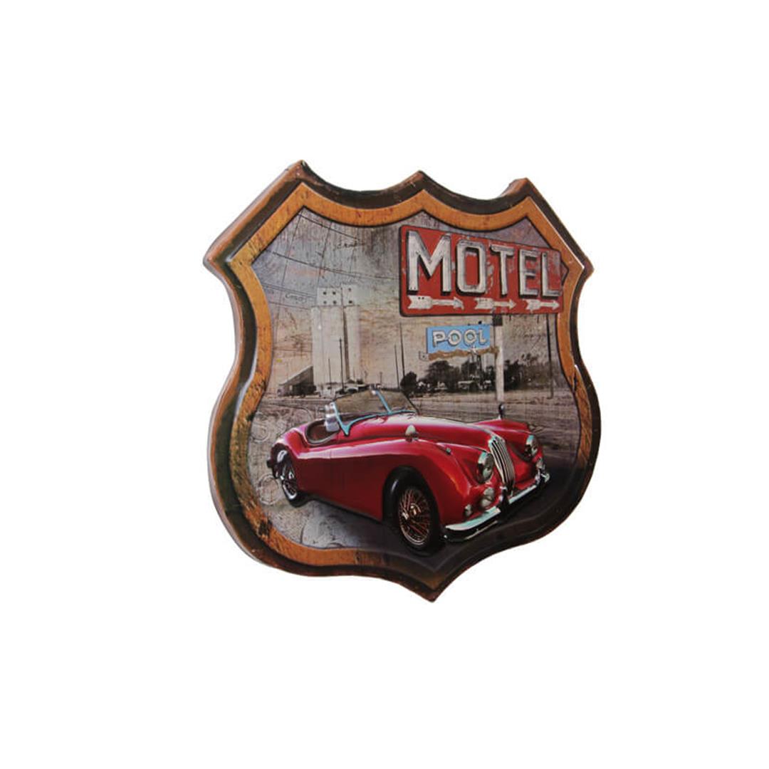 Dekoratif 3D Motel &Kırmızı Chevrolet Temalı Duvar Panosu