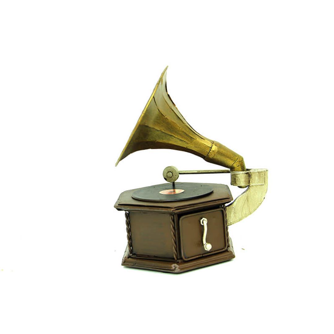 Dekoratif Metal Gramofon Kutu