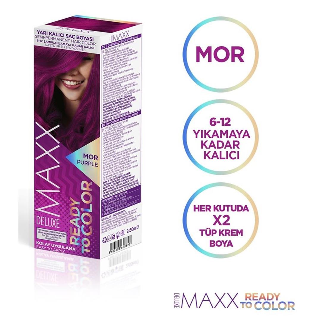 Maxx Deluxe Yarı Kalıcı Tüp Saç Boyası Mor 100 ml