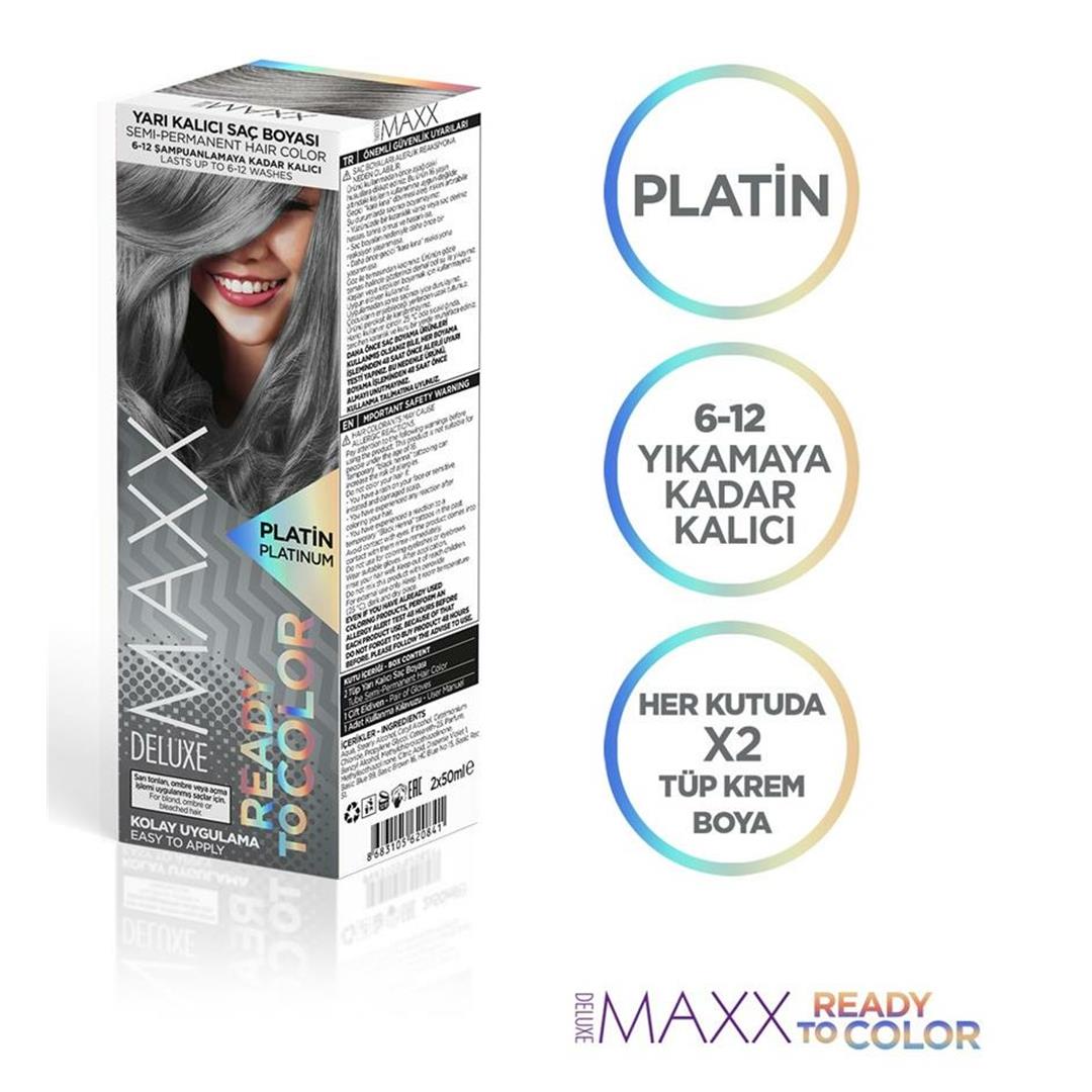 Maxx Deluxe Yarı Kalıcı Tüp Saç Boyası Platin 100 ml