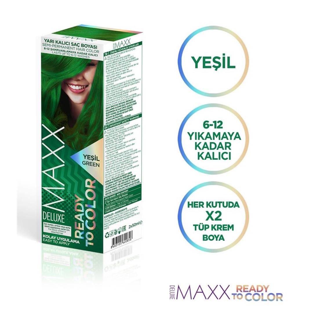 Maxx Deluxe Yarı Kalıcı Tüp Saç Boyası Yeşil 100 ml