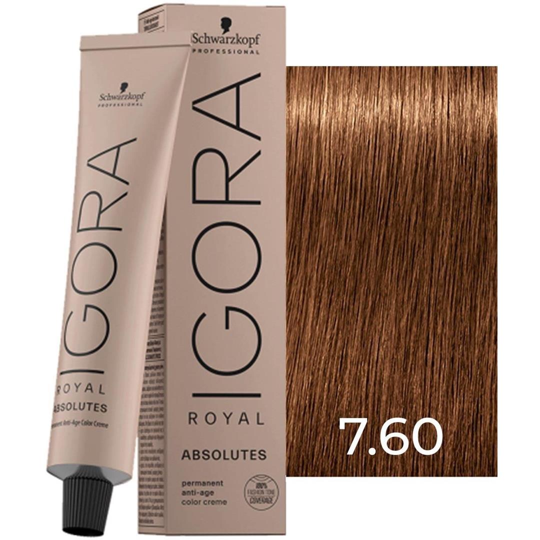 Schwarzkopf Igora Royal Absolutes Saç Boyası 7.60 Kumral Doğal Kestane 60 ml