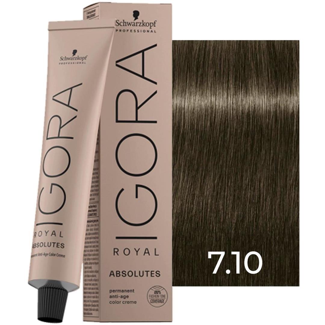 Schwarzkopf Igora Royal Absolutes Tüp Saç Boyası 7.10 Kumral Sandre Doğal 60 ml