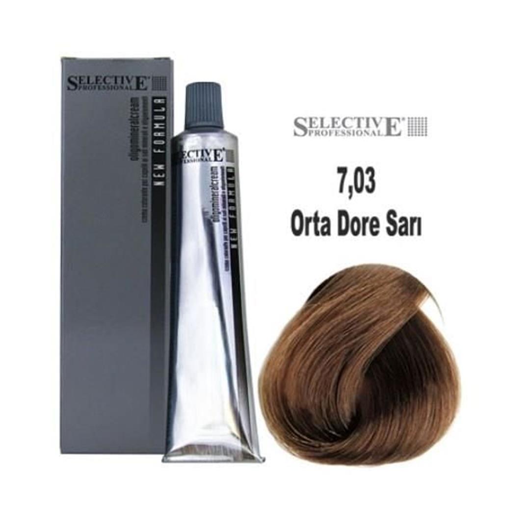 Selective Professional Tüp Saç Boyası 7.03 Orta Dore Sarı 60 ml